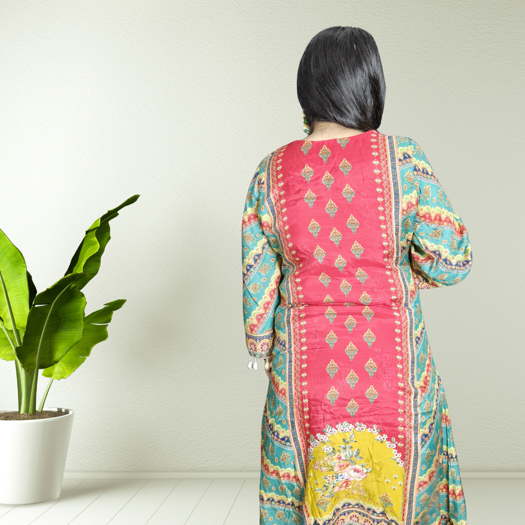 🌸 Teej & Rakhi Festive Special – Vibrant Muslin Cotton Kurti Set 🌸