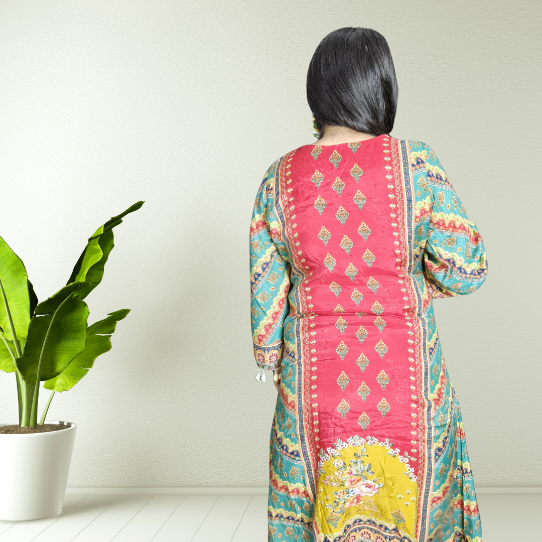 🌸 Teej & Rakhi Festive Special – Vibrant Muslin Cotton Kurti Set 🌸