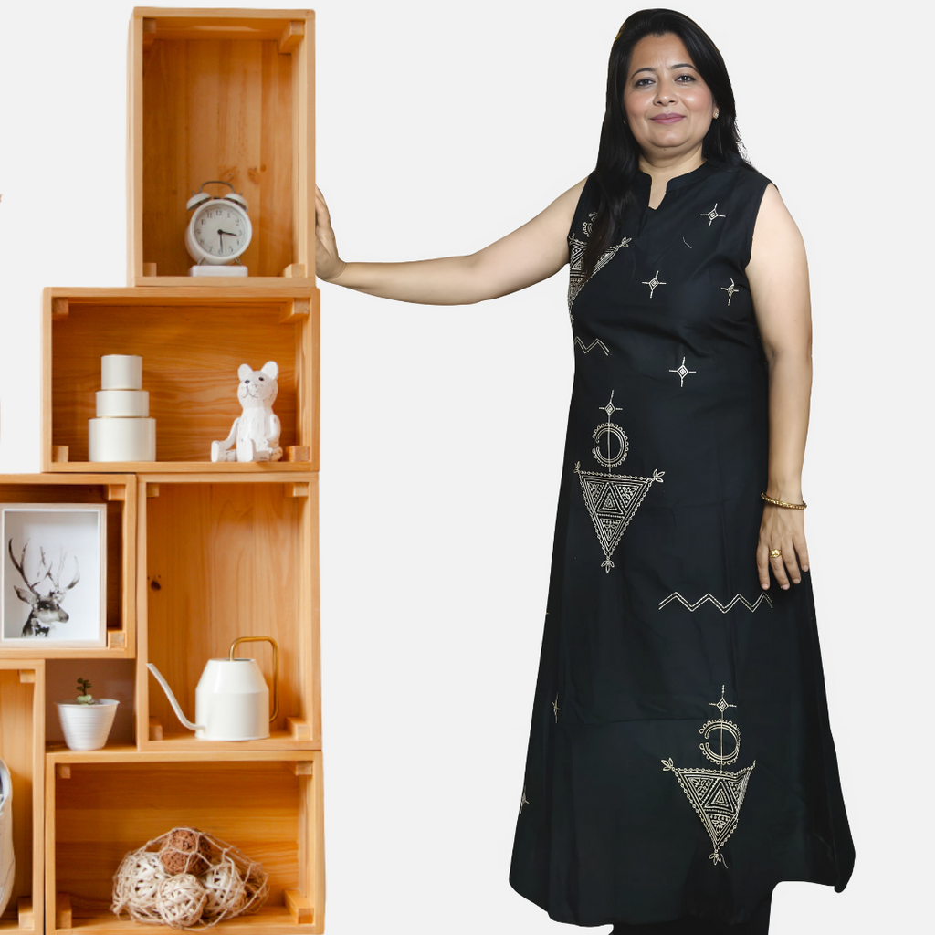 Handcrafted Cotton Long Kurti Set