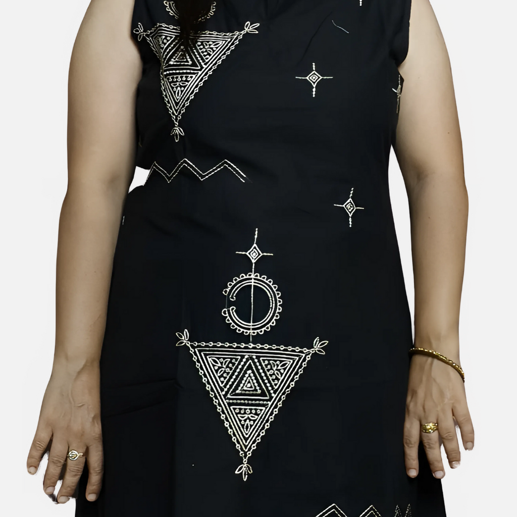 Handcrafted Cotton Long Kurti Set