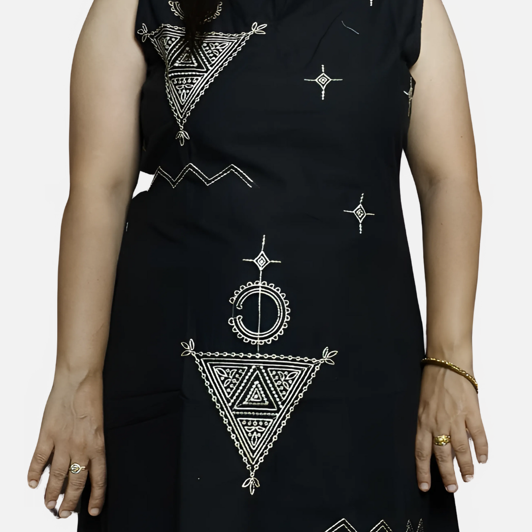 Handcrafted Cotton Long Kurti Set
