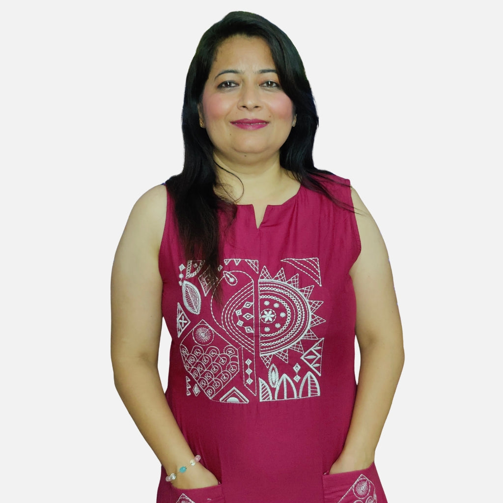 Handcrafted Cotton Long Kurti Set